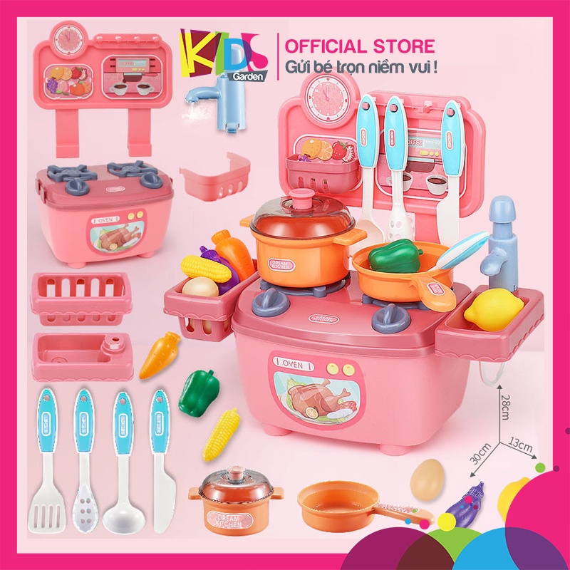 Đồ chơi nấu ăn cho bé bộ đồ chơi nhà bếp mini nhiều chi tiết DC13-DCBEP KIDS GARDEN
