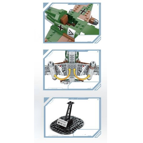 Bộ 427 Mô Hình Máy Bay Chiến Đấu MOC WW2 Messerschmitt ME-262 Schwalbe Đồ Chơi