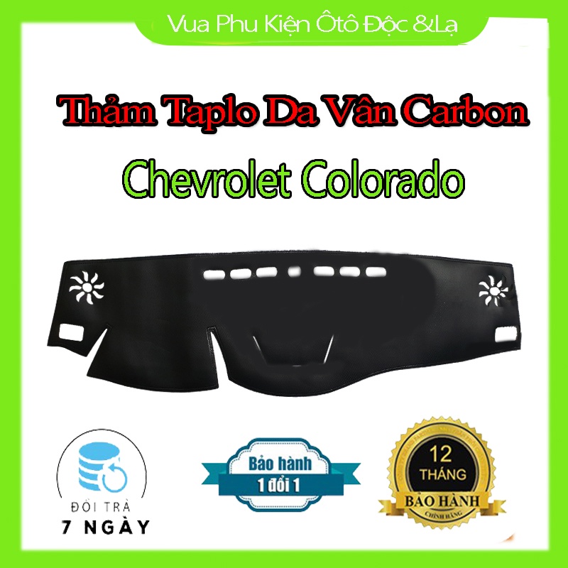 Thảm Taplo Chevrolet Colorado 2018-2020 Chất Liệu Da Vân Carbon