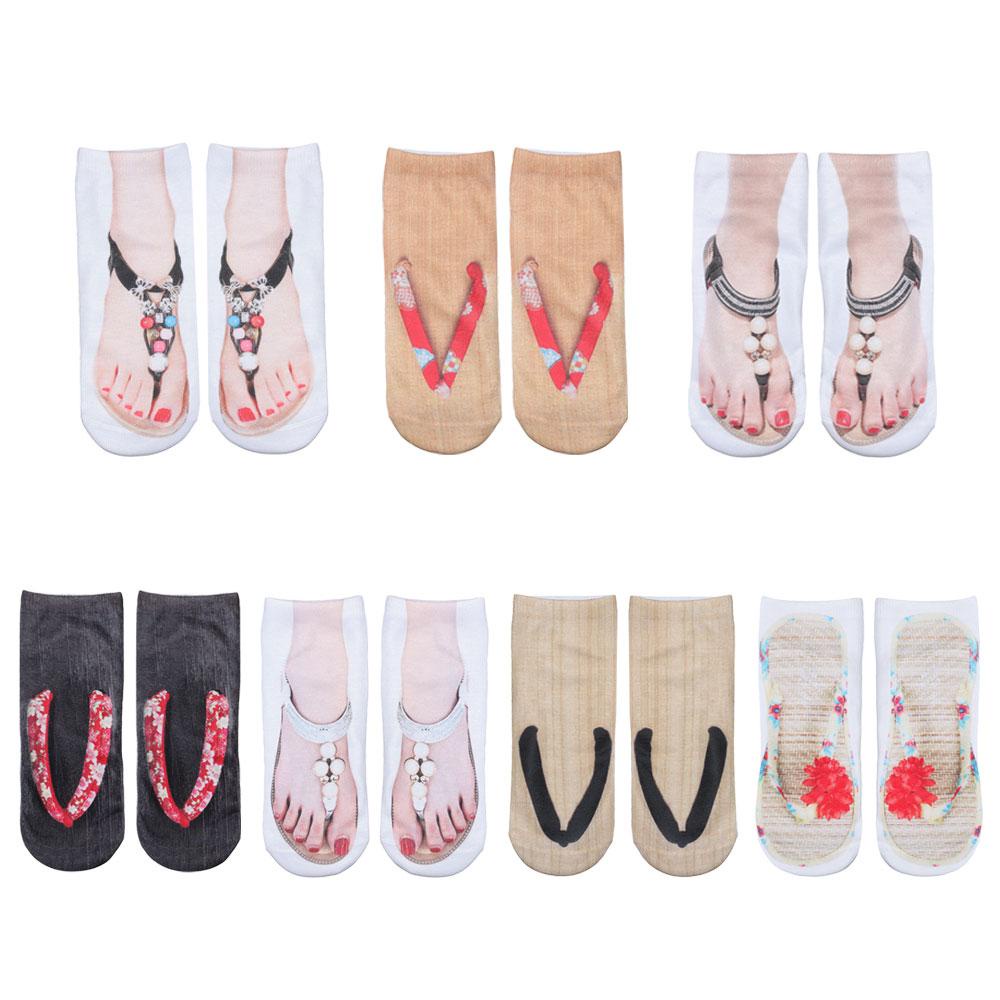 Vớ Cổ Thấp Mềm Mại In Họa Tiết Múa Ba Lê 3D Thoải Mái Cho Người Lớn