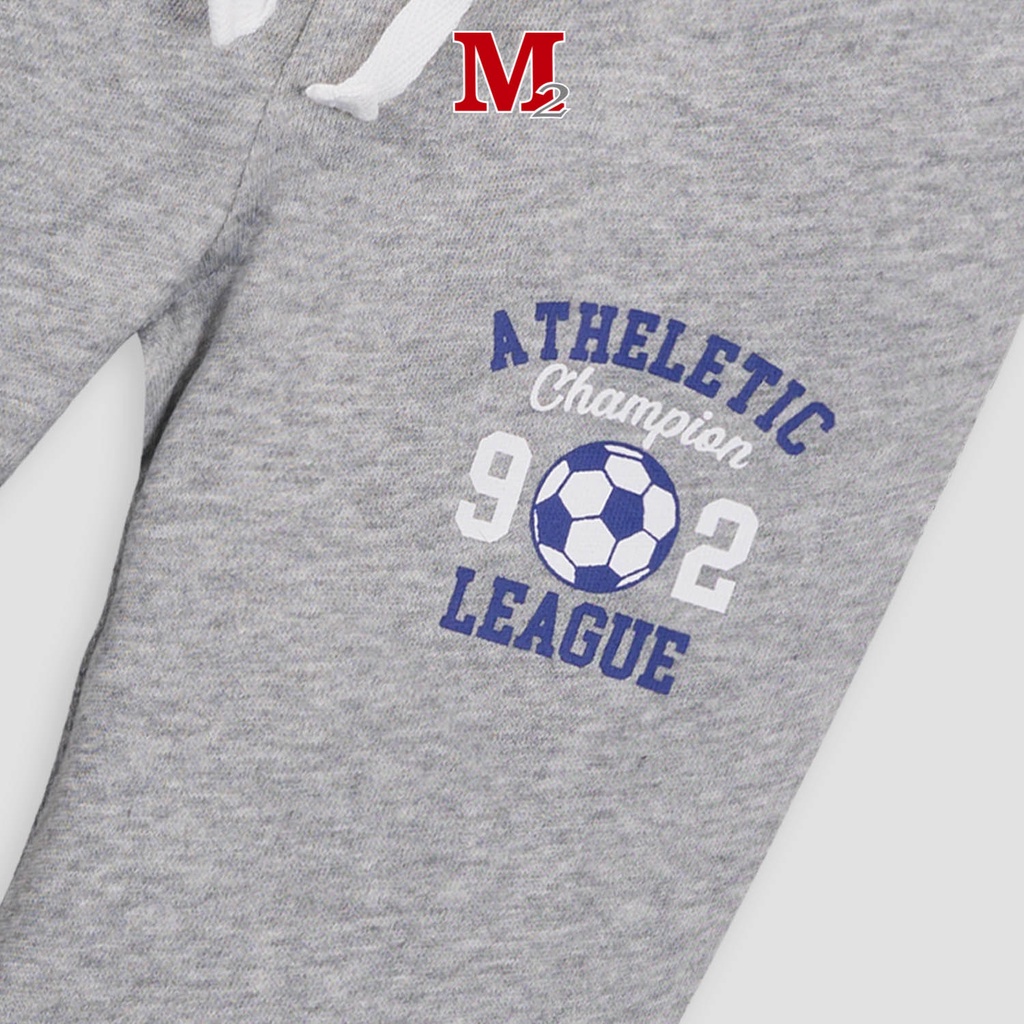 Quần nỉ bé trai màu tàn chun gấu in ATHELETIC CHAMPION 92 LEAGUE LHD1664B Thời trang M2