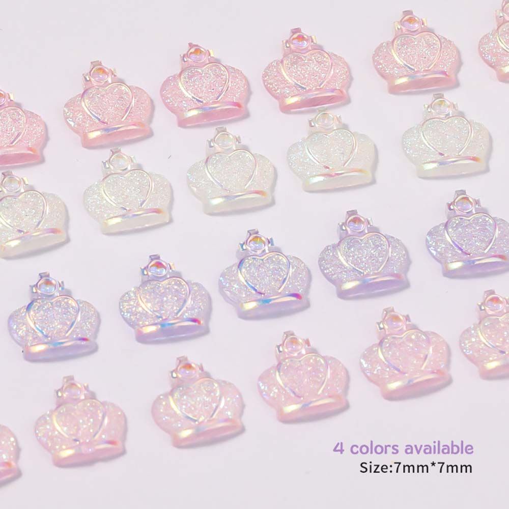 [Hàng mới về] Phụ kiện trang trí móng tay hình vương miện 3d màu tím sáng bóng thời trang Nhật Bản