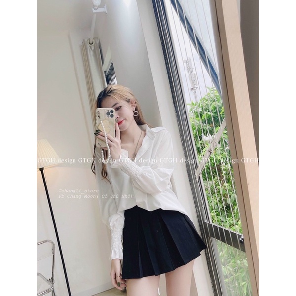 áo sơ mi tay chun cổ đức