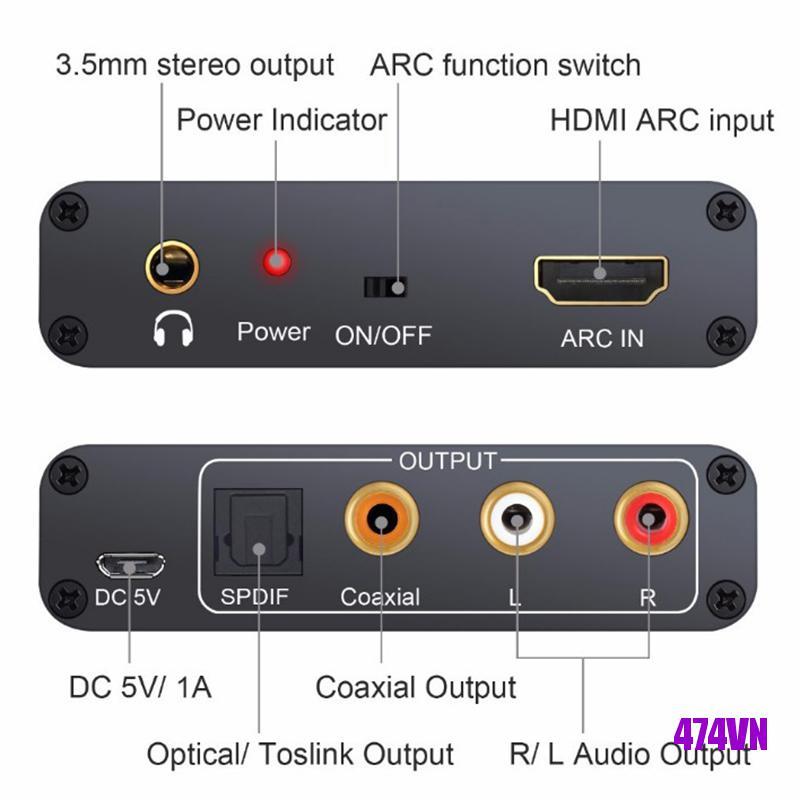 Đầu Chuyển Đổi Âm Thanh Hdmi Arc Sang Analog Spdif Coaxail Rca 3.5mm