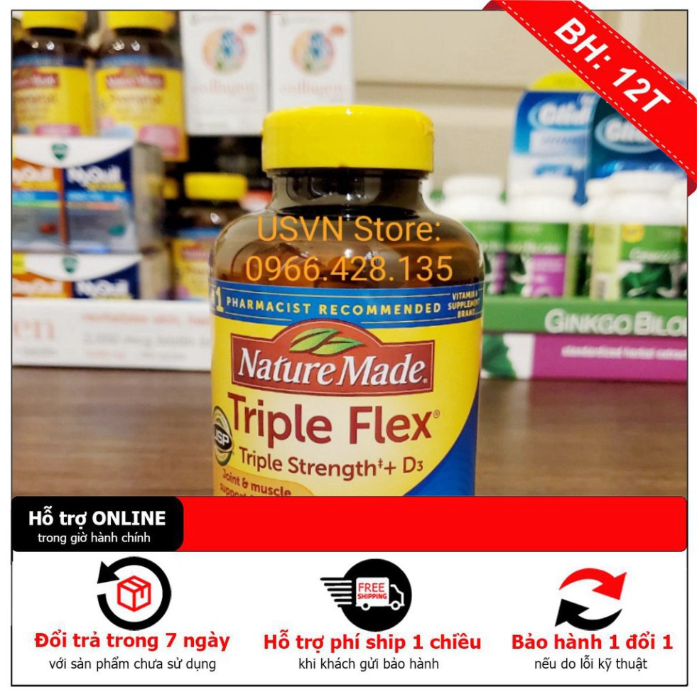 GIẢM 80% Viên uống bổ khớp Triple Flex của Nature Made - 200 viên - Hàng Mỹ - Mẫu mới GIẢM 80%