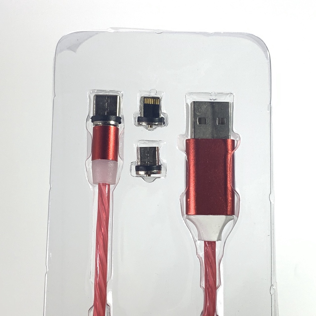 Dây Sạc Nam Châm 3 Đầu iPhone-Android-type C Xoay 360 Độ Dây Dù  cao cấp
