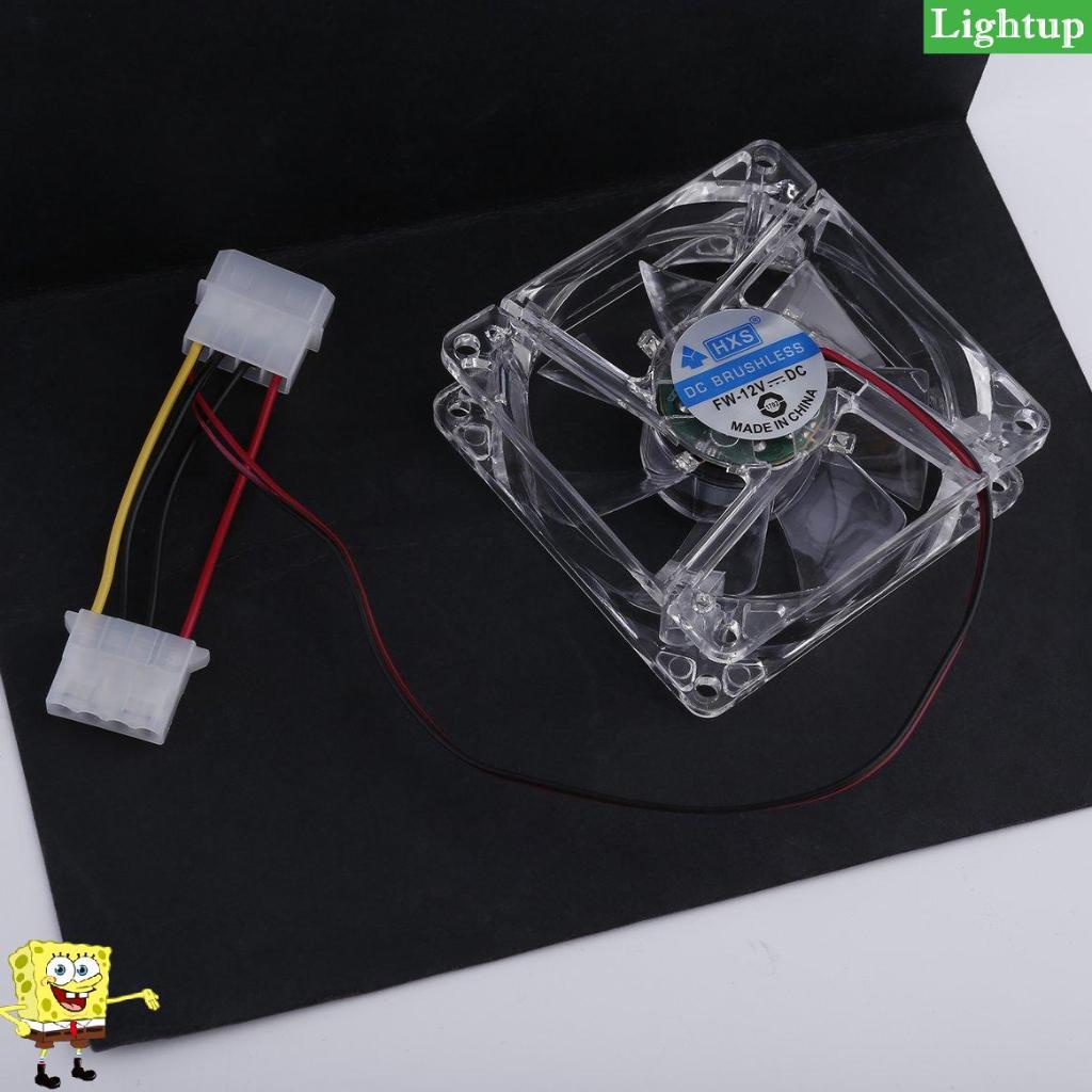 Quạt máy tính 4 LED 80mm 8025 8cm Im lặng Máy tính PC Case Cooler Fan Mod