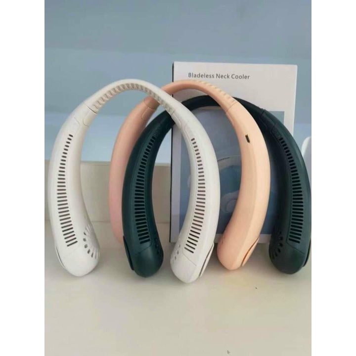 QUẠT MINI ĐEO CỔ TÍCH ĐIỆN KHÔNG CÁNH 3 TỐC ĐỘ DÁNG THỂ THAO HỢP THỜI TRANG