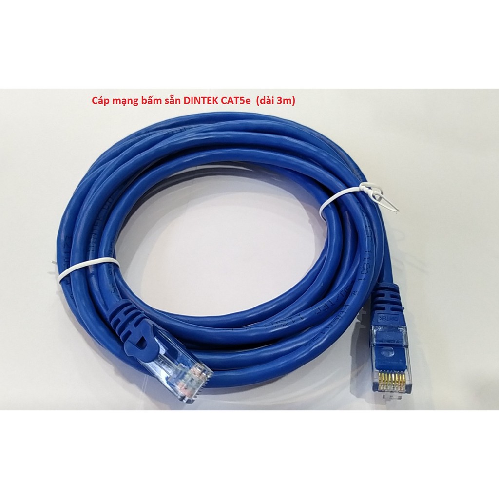 Cáp mạng bấm sẵn DINTEK CAT5e (dài 3m) (màu ngẫu nhiên)