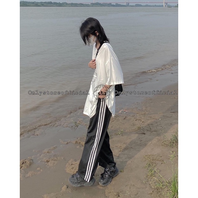 Sét áo THIS IS mix quần ống rộng 3 sọc TH6