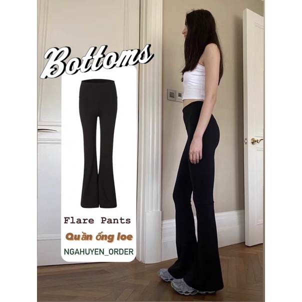 Quần ống loe flare pants chất Hàn dành cho cô nàng MÉT 6 ĐỔ LẠI chuẩn form kèm dây thắt eo legging ôm tôn dáng chiều cao | BigBuy360 - bigbuy360.vn