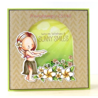 hnastampy CS340 con dấu tem trong suốt seal clear stamp dùng cho handmade scrapbook bộ Aloha hawaii