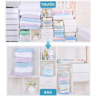 Túi Hút Chân Không Dùng Tay Ép Siêu Nhanh - Bảo Quản Đựng Quần Áo, Chăn Màn, Ga, Gối (Không Cần Bơm Hút)