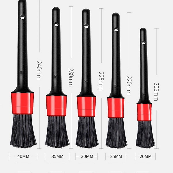 Bộ 5 Chổi Cọ Vệ Sinh Xe Ô Tô Đa Năng - Cọ Rửa Khoang Máy, Mân Xe, Nội Thất