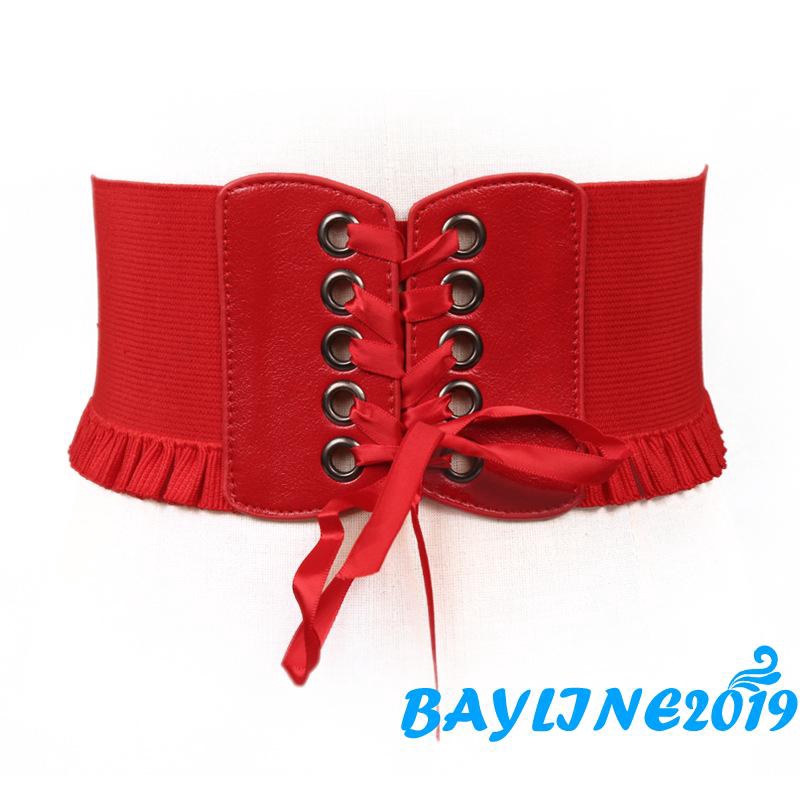 Đai lưng Corset màu đơn sắc phối dây tiện dụng cho nữ