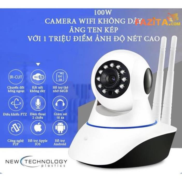 Camera an ninh wifi 2 râu xoay 360 phukienthanhduc.com (Loại tốt - phần mềm Camhi)