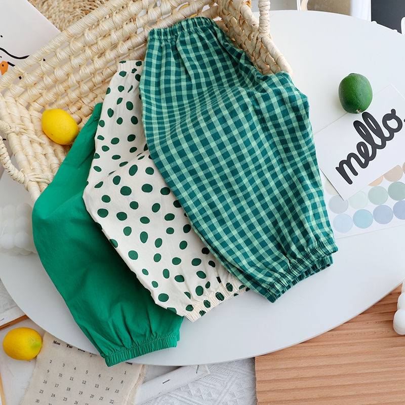 [Babycat] Hàng Có Sẵn Quần Cotton Lanh Mỏng Kẻ Sọc Phong Cách Nhật Hàn Chống Muỗi Thời Trang Mùa Hè Cho Bé Trai Và Bé Gái