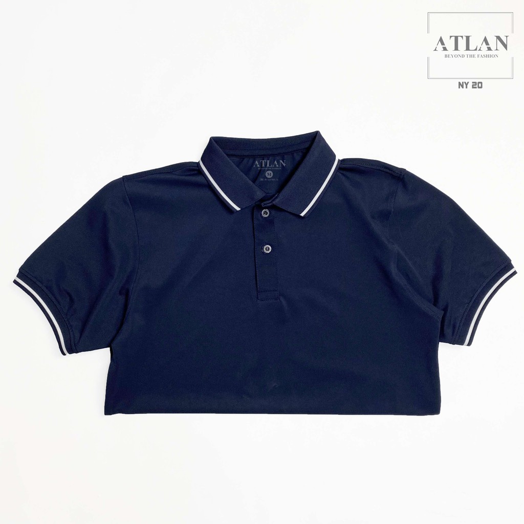 Áo Nam 💖 𝘍𝘳𝘦𝘦𝘴𝘩𝘪𝘱 💖 Polo Ngắn Tay Có Cổ Xanh Đen Bo Sọc Trắng - NY21 | BigBuy360 - bigbuy360.vn