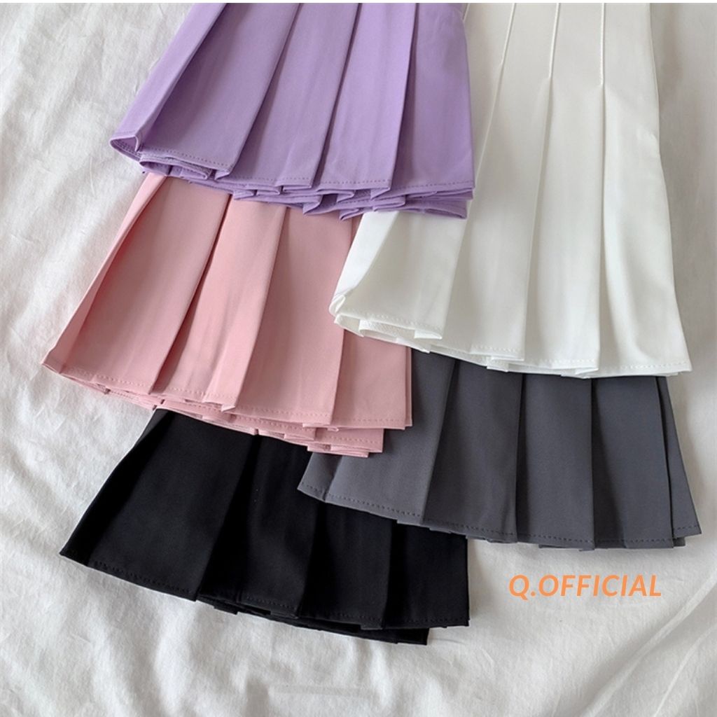 Chân Váy Tennis Xếp Ly Q.OFFICIAL Nhiều màu Có Quần Lót Bên Trong