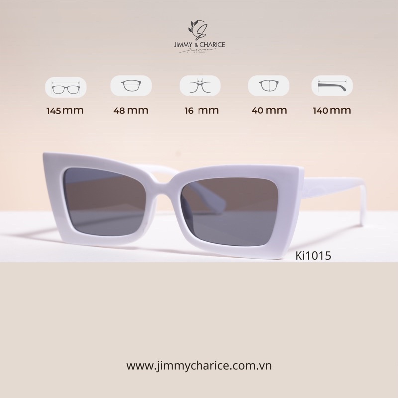 Kính râm nữ Jimmy & Charice mắt mèo gọng nhựa 4 màu kiểu Hàn Quốc chống tia UV400 bảo vệ mắt