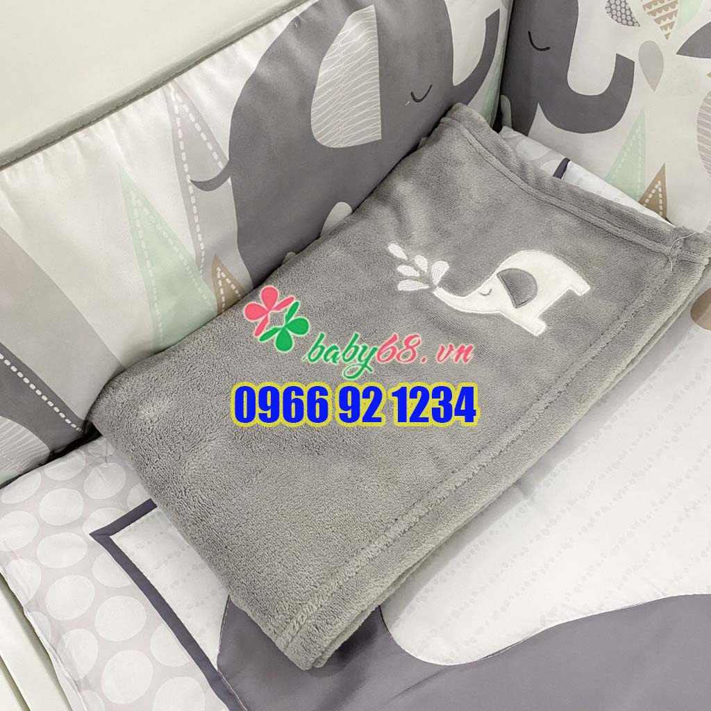 Set quây cũi vải 7 món chính hãng Umoo thoáng mát, 100% vải cotton thoáng mát