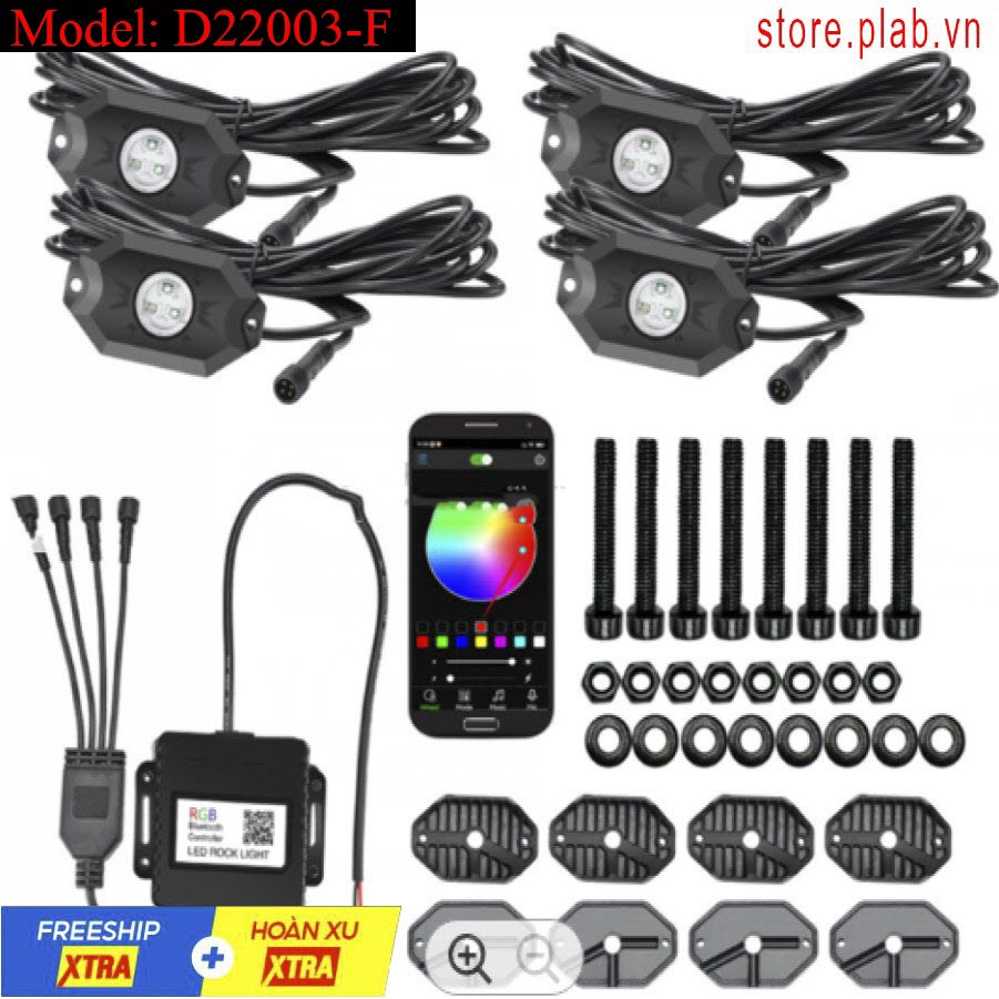 Dải đèn LED RGB gắn dưới gầm xe điều khiển từ xa
