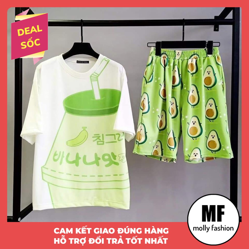 [ Mã FAMAYWA2 giảm 10K đơn 50K] Set bộ cartoon hoạt hình form rộng Unisex Ly Trà sữa Molly Fashion | BigBuy360 - bigbuy360.vn