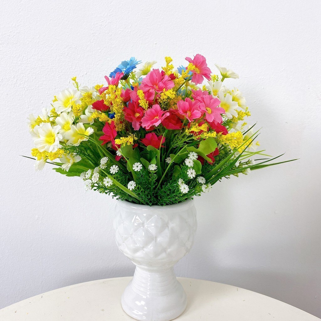 Bình hoa Lọ hoa gốm sứ dáng tròn có chân dễ tạo kiểu căm hoa đẹp