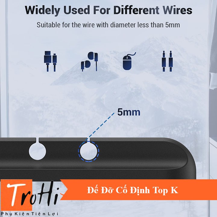 Đế Đỡ TopK Cố Định dây cáp sạc, tai nghe, dây điện, dây chuột có hỗ trợ miếng dán - Dụng Cụ Hỗ Trợ | BigBuy360 - bigbuy360.vn