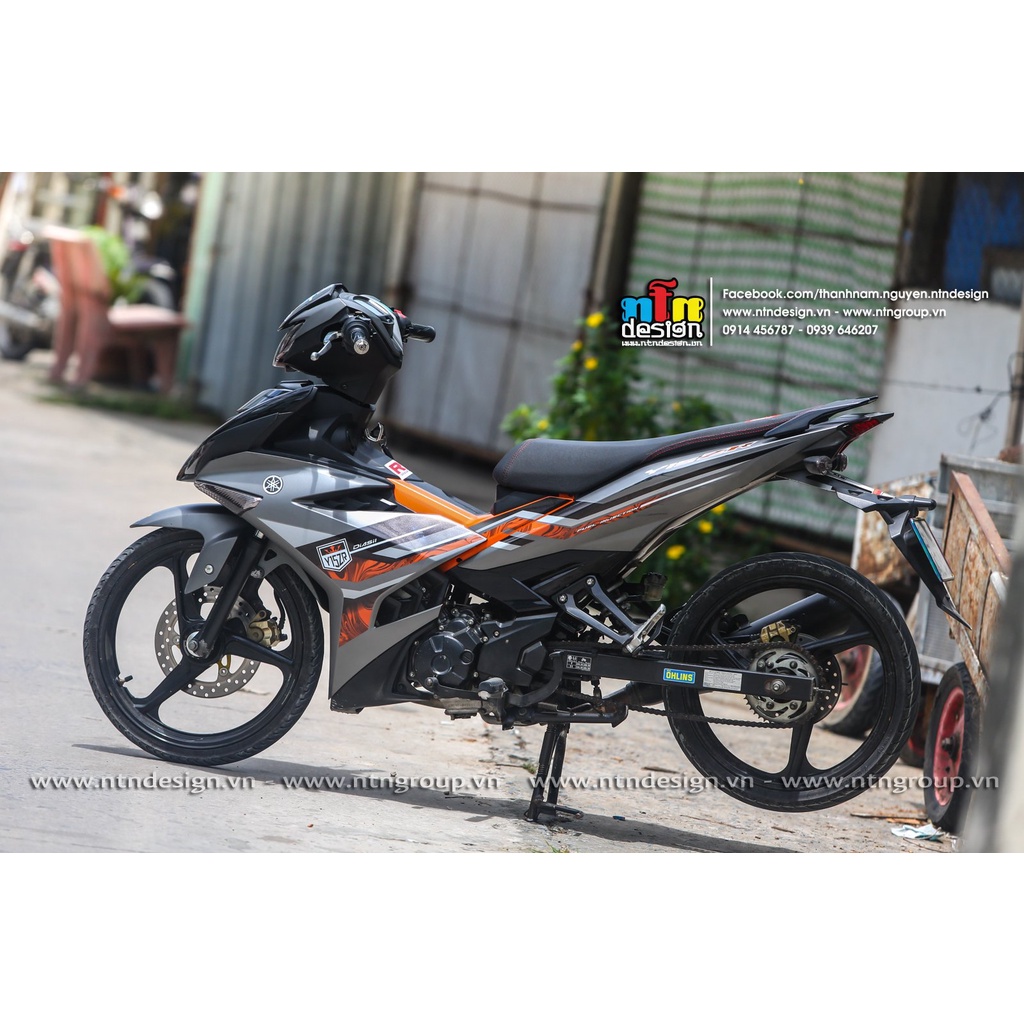 Tem rời Exciter 150 đen xám cam mẫu 2022 , tem 3 lớp cao cấp