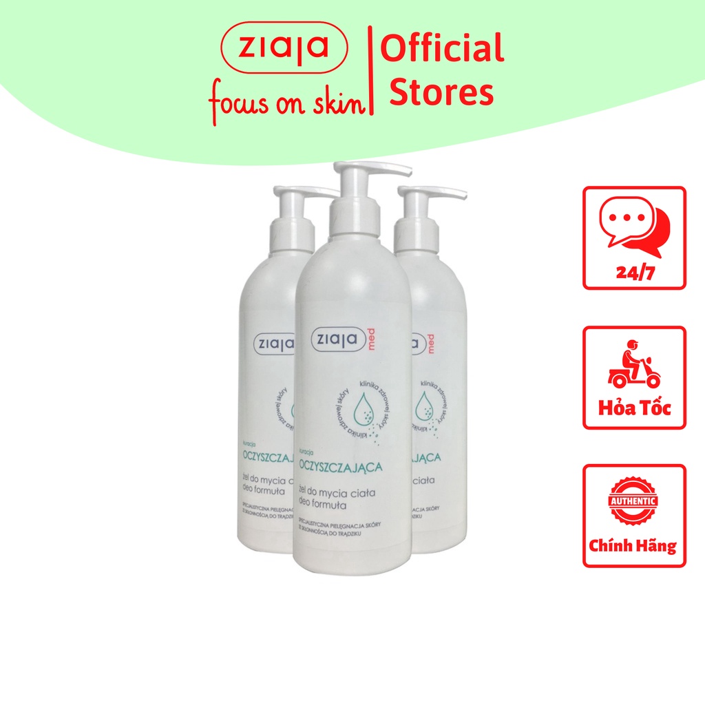 Sữa Tắm Ngừa Mụn Lưng,Thu Nhỏ Lỗ Chân Lông, Cấp Ẩm Cho Da - Ziaja Med Xanh 400ml - Alehehe Shop