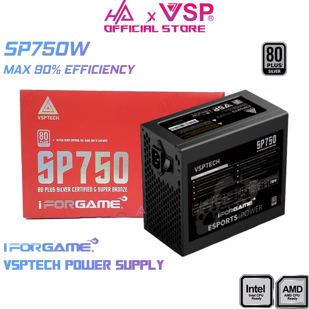 Nguồn máy tính PSU VSPTECH - iForgame SP750W 80PLUS SILVER - Hàng chính hãng bảo hành 36 tháng lỗi 1 đổi 1