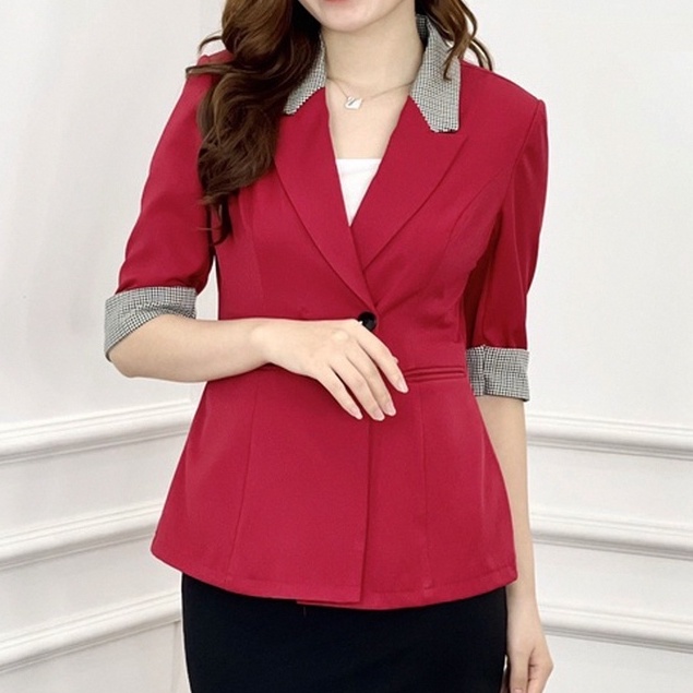 Áo Vest nữ công sở, Vest blazer nữ chất liệu xước hàn cao cấp EMVY H36