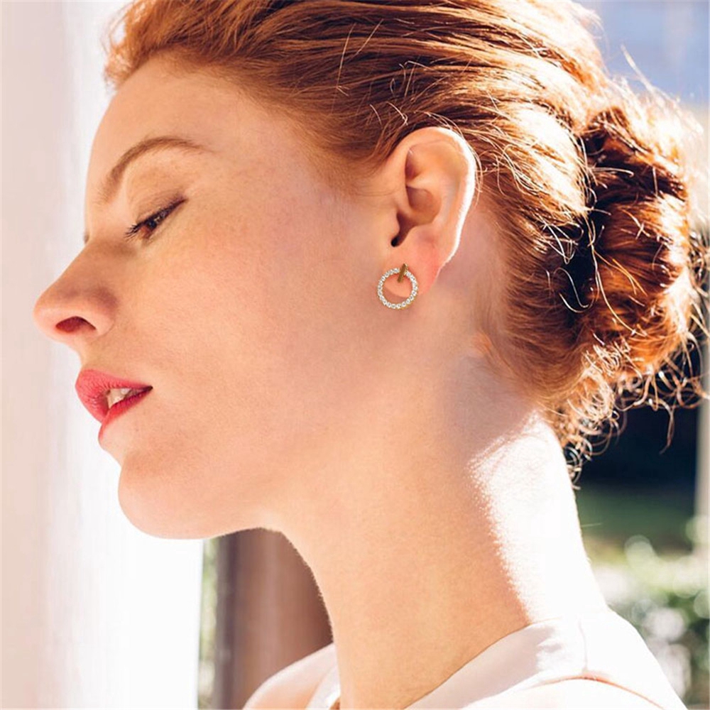 Khuyên Tai Nữ Hình Tròn Không Gây Dị Ứng