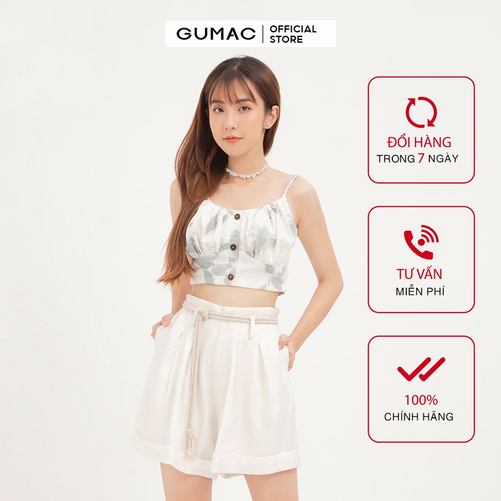 [Mã WABRGU giảm 50k đơn từ 0đ] Áo croptop nữ in lá GUMAC màu xanh, đủ size phong cách năng động, trẻ trung AA12152 | BigBuy360 - bigbuy360.vn