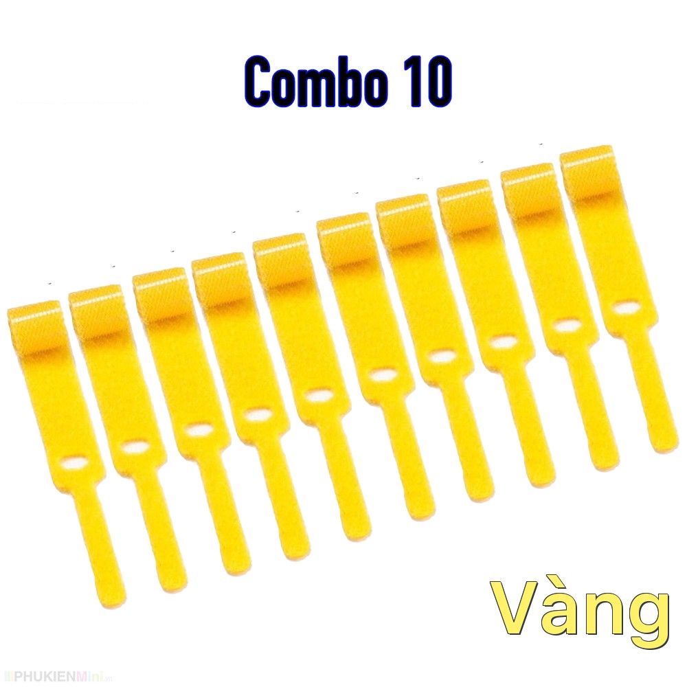 Combo 10 dây cột băng gai dính lưng có lỗ xỏ giữ chống mất, quấn gọn gàng cáp tái sử dụng nhiều lần giá rẻ