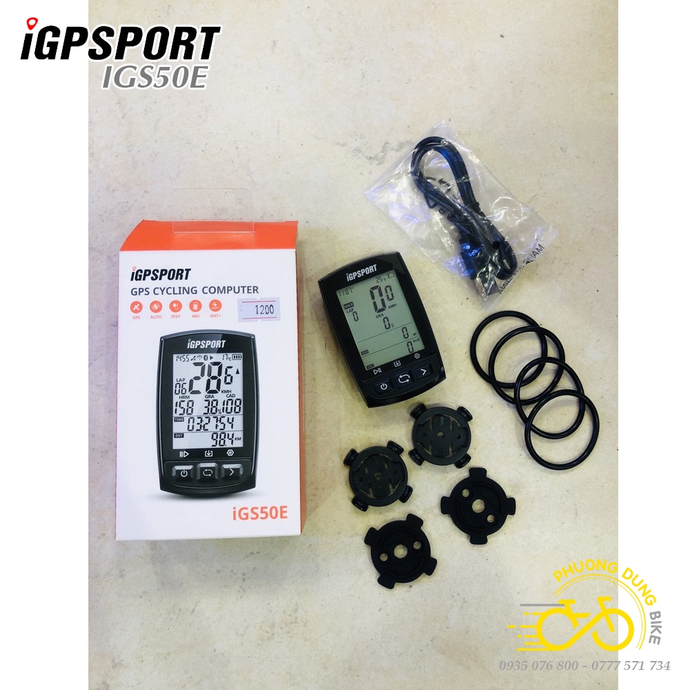 Đồng hồ đo tốc độ xe đạp định vị vệ tinh GPS IGPSPORT IGS50E