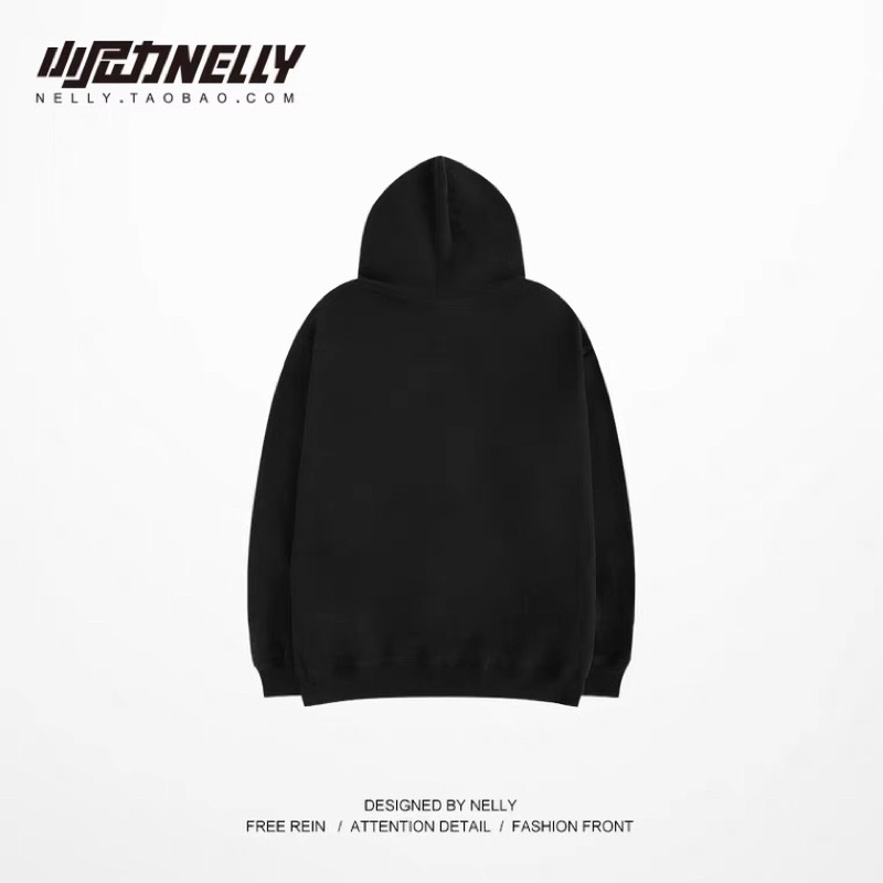 Áo hoodie nỉ bông  Nelly Heybig dáng unisex form rộng heart