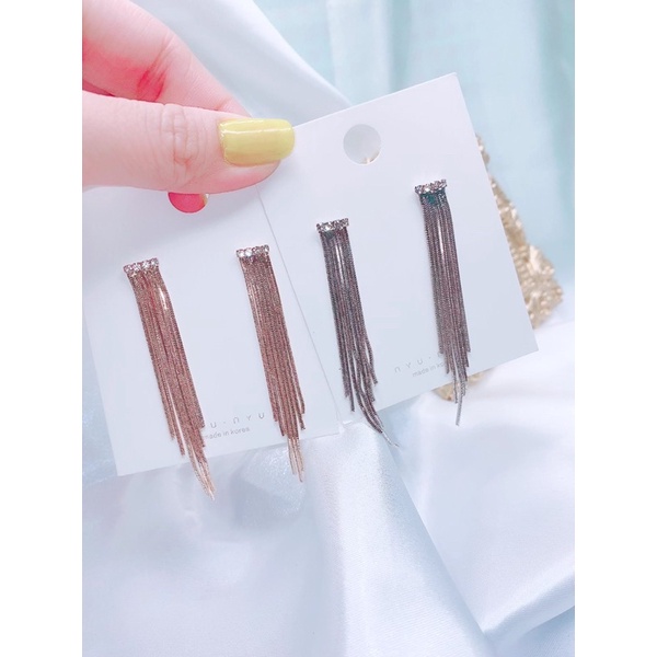 bông tai tuarua dây dài , khuyên tai dài cá tính phong cách hàn quốc