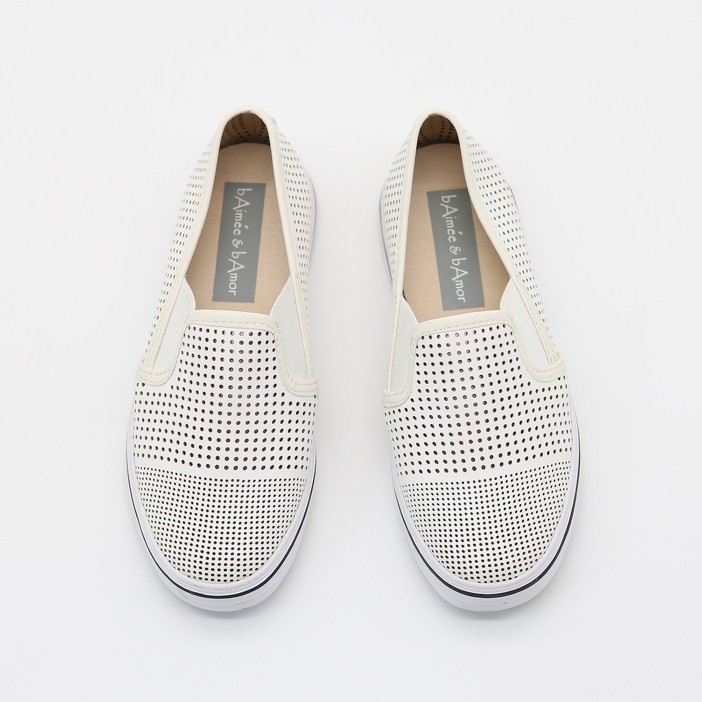 Giày Lười Nữ Slip-on bAimée &amp; bAmor Đế Bằng Viền Kẻ Da mềm Dáng Loafer Culaze Thời Trang Công Sở Cao Cấp Hàn Quốc MS0975