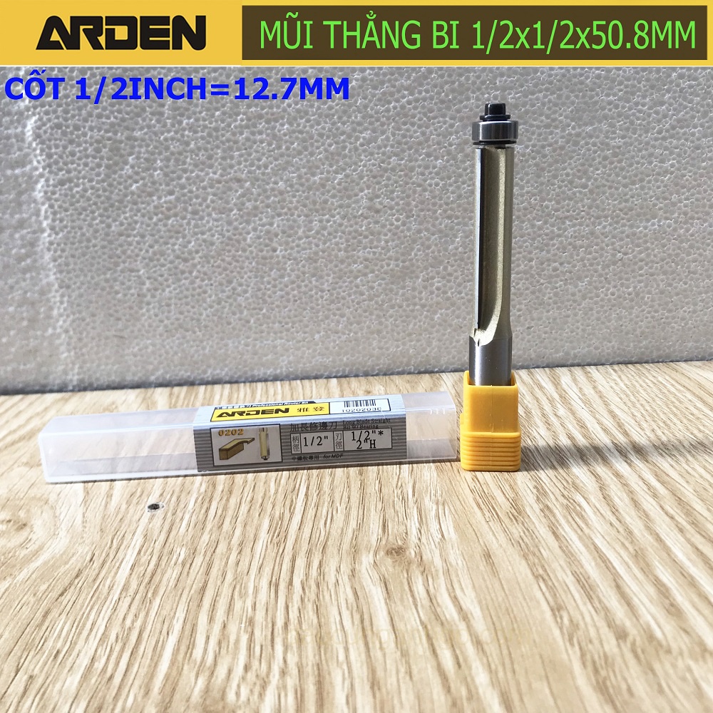 ARDEN - Mũi phay cạnh thẳng bạc đạn 6mm-12mm