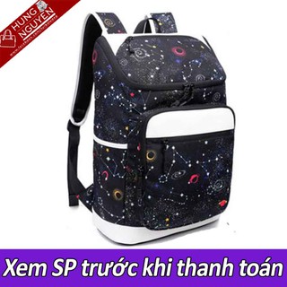 Balo thời trang vũ trụ nắp mở (Có cáp sạc USB, jack tai nghe) 2020