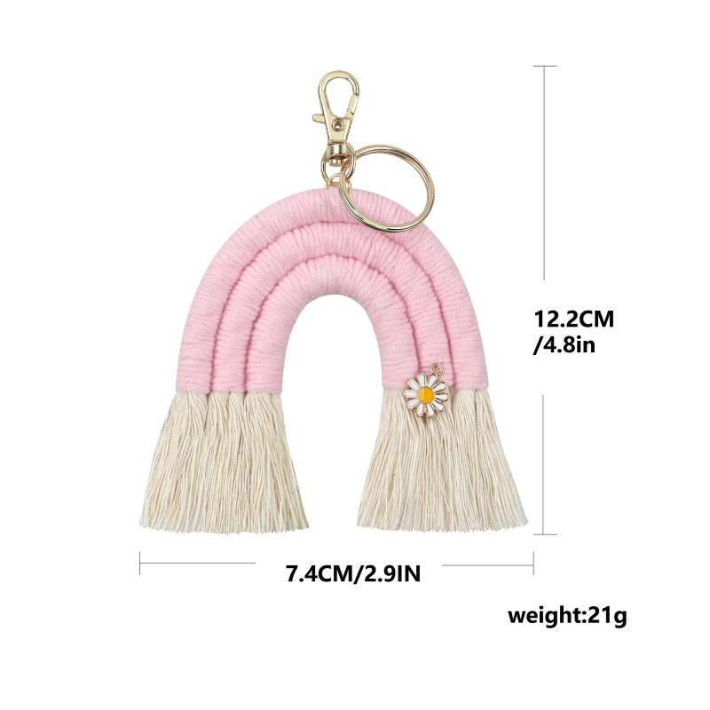 Móc Chìa Khóa / Ví / Túi Xách Macrame Phối Tua Rua Xinh Xắn Thời Trang Cho Bạn Gái