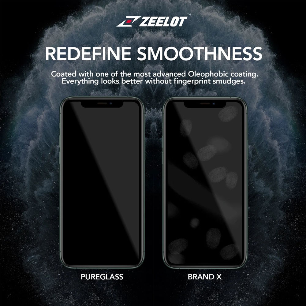 Kính Cường Lực Zeelot 2.5D PureGlass Lưới Thép Chống Bụi Loa iPhone 12 Series /11 Pro Max/11 Pro/11/XS Max/XS/XR/X