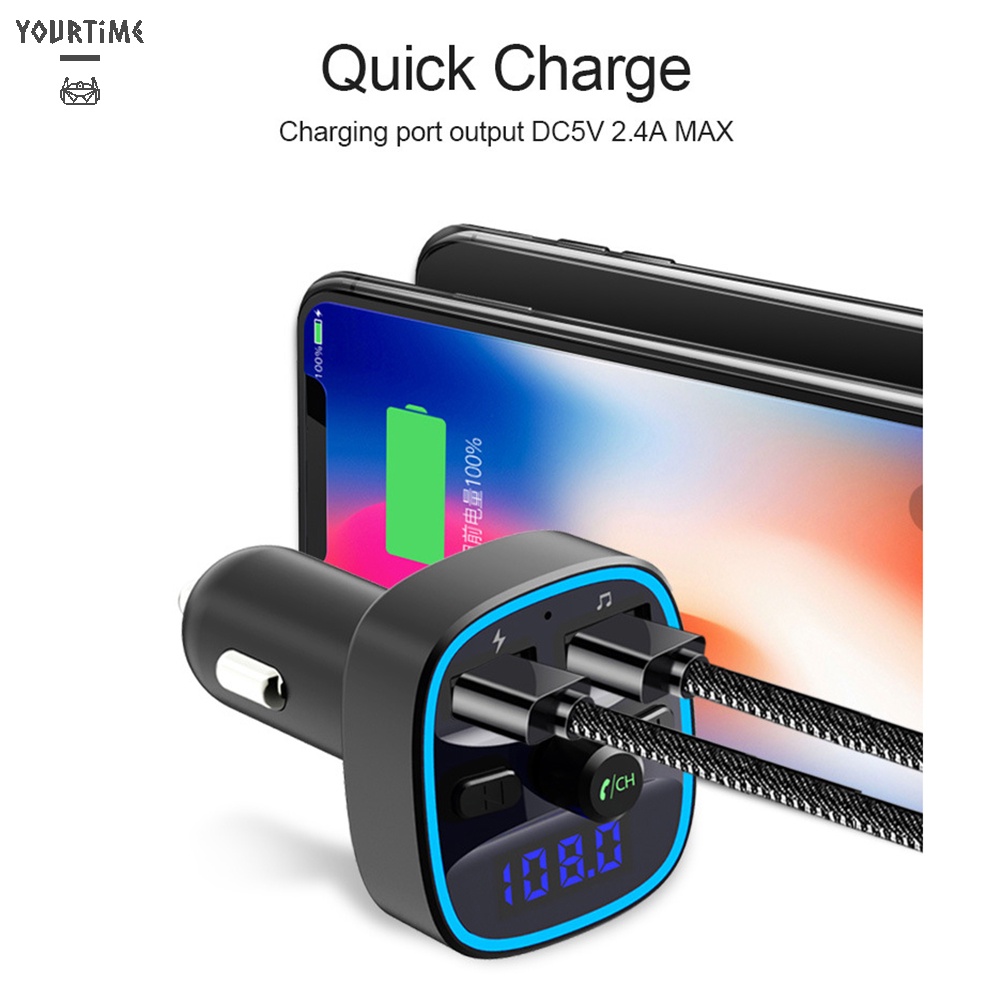 Tẩu sạc nhanh T25 Bluetooth 5.0 FM MP3 cho xe hơi