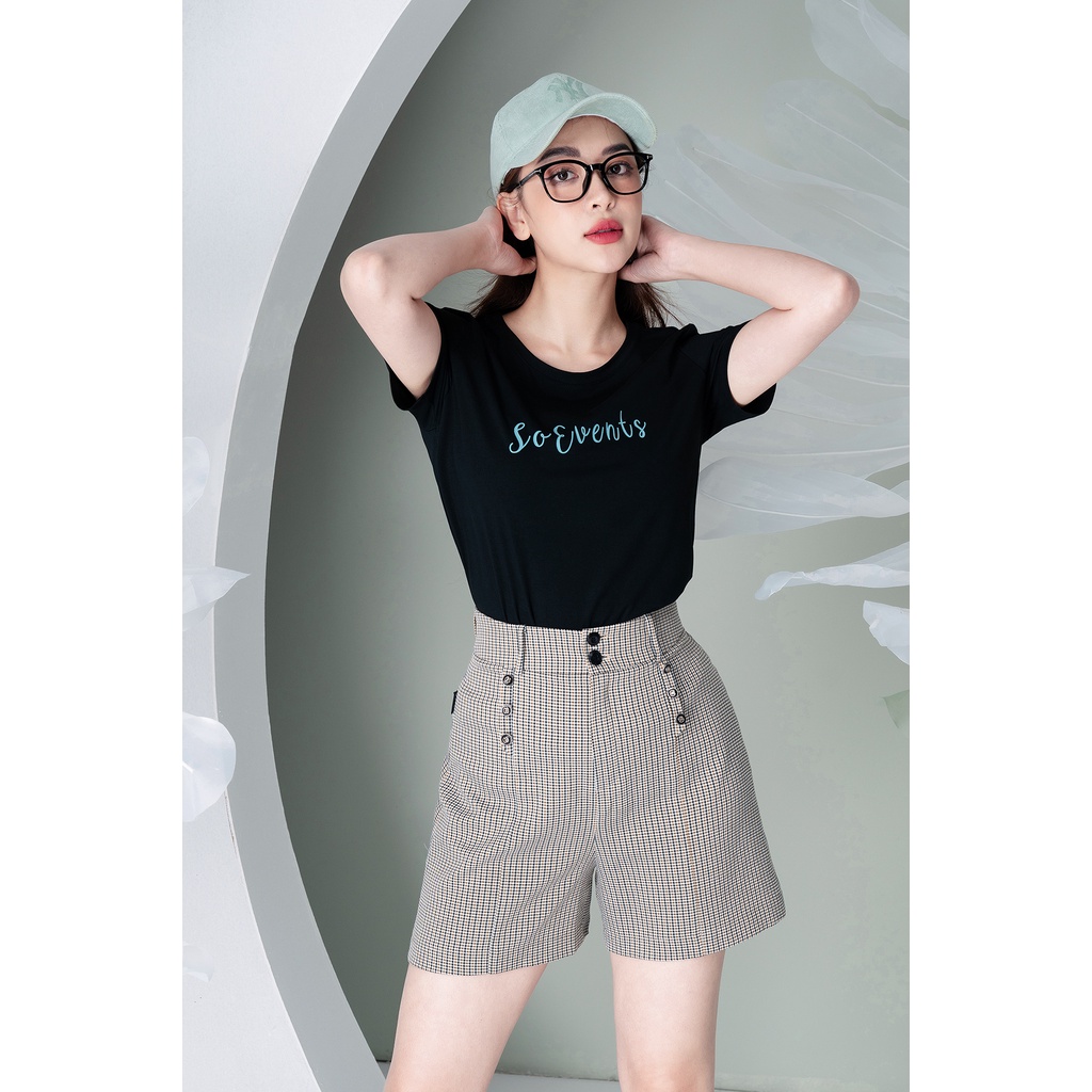 Quần short nữ LOZA kẻ nhí LQ302006