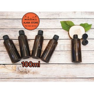Chai nhựa nâu nắp bật đen 100ml