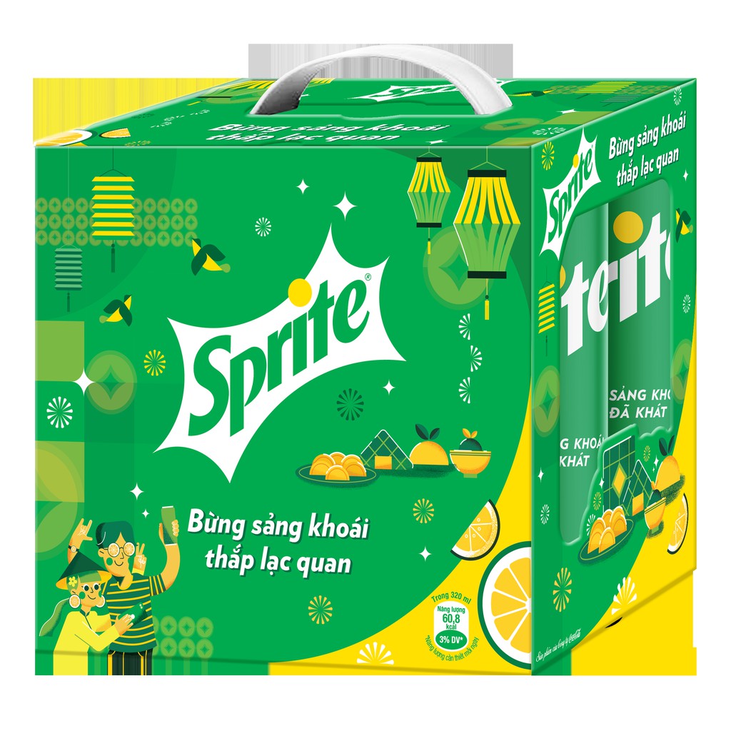 Lốc 6 Lon Nước Giải Khát Có Gas Sprite Lon 320ml