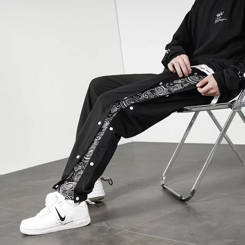 Quần Legging Thể Thao Dáng Rộng Ghép Hai Bên In Hoa Độc Đáo Size M-3xl Thời Trang Cho Nam