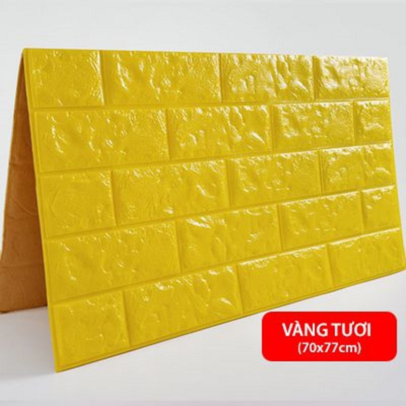 [Kho Hà Nội] Miếng xốp dán tường 3D giả gạch 70 x 77cm - Có Keo Dán Sẵn - Cách âm , Cách Nhiệt Tốt - Chống Nước